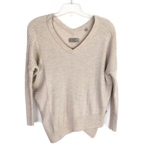 All Saints Women's Ribbed V-Neck Sweater in Beige